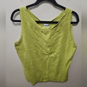 Chico's Lime Green Silk Office Career Layering Blouse Tank XL